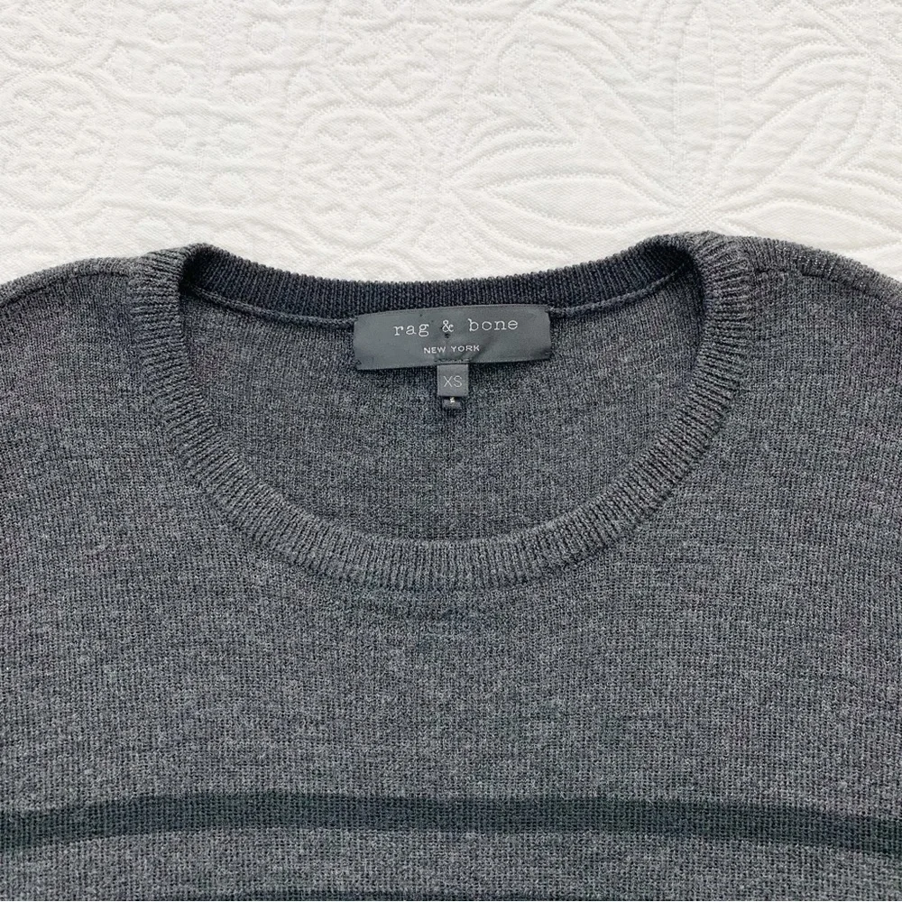 rag & bone Merino Wool Tunic / Mini‎ Sweater Dress, Charcoal and Black